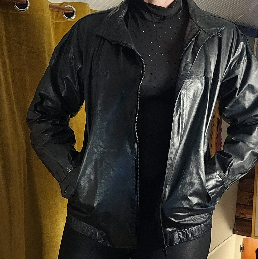 Women's West Bay Black Leather Jacket From Saks-Fifth